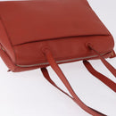 CHANEL Tote Bag Leather Orange Gold Tone CC Auth 192841-6