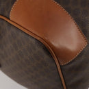 CELINE Macadam Boston Bag PVC Leather Brown Gold Tone Auth 192843A-16