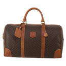 CELINE Macadam Boston Bag PVC Leather Brown Gold Tone Auth 192843A-13