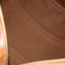 CELINE Macadam Boston Bag PVC Leather Brown Gold Tone Auth 192843A-11