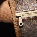 CELINE Macadam Boston Bag PVC Leather Brown Gold Tone Auth 192843A-24