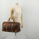 CELINE Macadam Boston Bag PVC Leather Brown Gold Tone Auth 192843A-26