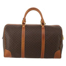 CELINE Macadam Boston Bag PVC Leather Brown Gold Tone Auth 192843A-2