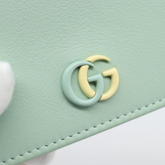 GUCCI Compact Wallet Bifold Wallet Leather Green 790055 Auth 192845M