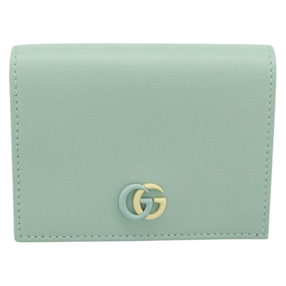GUCCI Compact Wallet Bifold Wallet Leather Green 790055 Auth 192845M