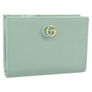 GUCCI Compact Wallet Bifold Wallet Leather Green 790063 Auth 192846M-1
