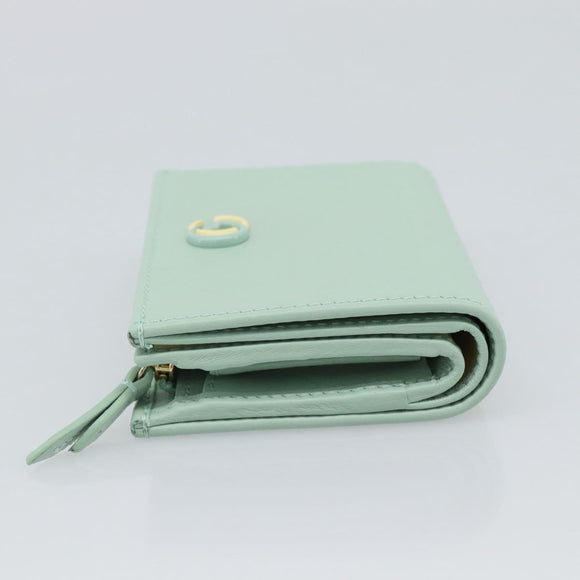 GUCCI Compact Wallet Bifold Wallet Leather Green 790063 Auth 192846M