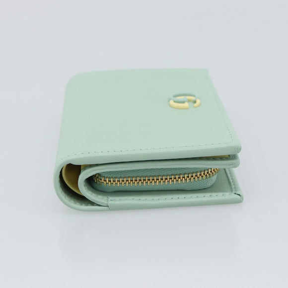 GUCCI Compact Wallet Bifold Wallet Leather Green 790063 Auth 192846M