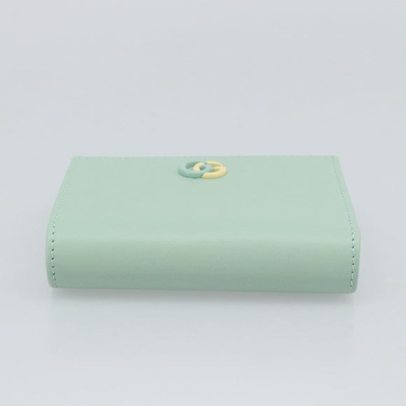 GUCCI Compact Wallet Bifold Wallet Leather Green 790063 Auth 192846M
