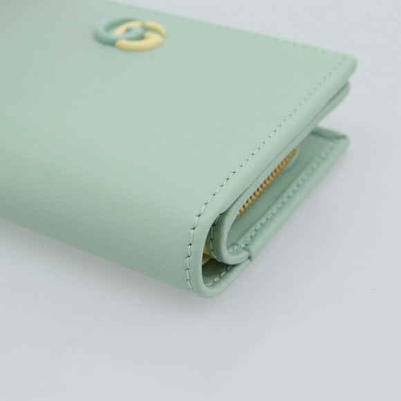 GUCCI Compact Wallet Bifold Wallet Leather Green 790063 Auth 192846M