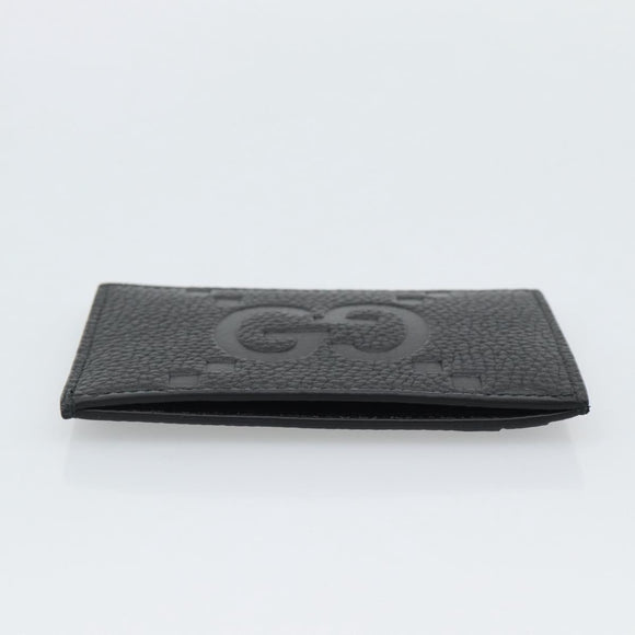 GUCCI GuccissimaGG Card Case Black 812681 Auth 192847M