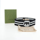 GUCCI Hair Band Polyester White Black Auth 192853M-17