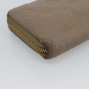 LOUIS VUITTON Monogram Emboss Zippy Wallet Long Wallet Beige M81511 Auth 192854-16