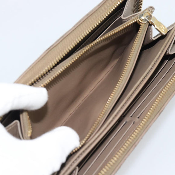 LOUIS VUITTON Monogram Emboss Zippy Wallet Long Wallet Beige M81511 Auth 192854