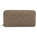 LOUIS VUITTON Monogram Emboss Zippy Wallet Long Wallet Beige M81511 Auth 192854-13