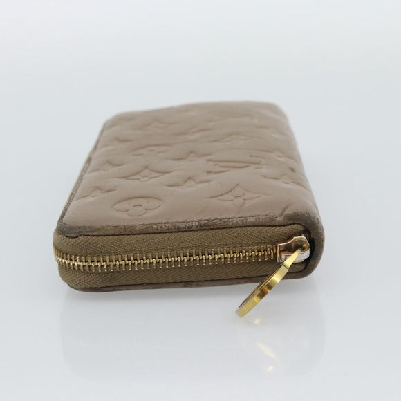 LOUIS VUITTON Monogram Emboss Zippy Wallet Long Wallet Beige M81511 Auth 192854