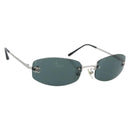CHANEL COCO Mark Sunglasses Metal Silver Black CC Auth 192855M-1