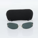 CHANEL COCO Mark Sunglasses Metal Silver Black CC Auth 192855M-11