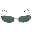 CHANEL COCO Mark Sunglasses Metal Silver Black CC Auth 192855M-2