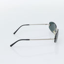CHANEL COCO Mark Sunglasses Metal Silver Black CC Auth 192855M-4