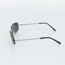 CHANEL COCO Mark Sunglasses Metal Silver Black CC Auth 192855M-5