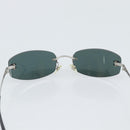 CHANEL COCO Mark Sunglasses Metal Silver Black CC Auth 192855M-8