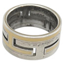 HERMES Move Ash Ring Ag925 Silver Beige Auth 192856M-1