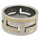 HERMES Move Ash Ring Ag925 Silver Beige Auth 192856M-3