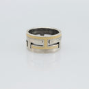 HERMES Move Ash Ring Ag925 Silver Beige Auth 192856M-4