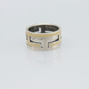 HERMES Move Ash Ring Ag925 Silver Beige Auth 192856M-5