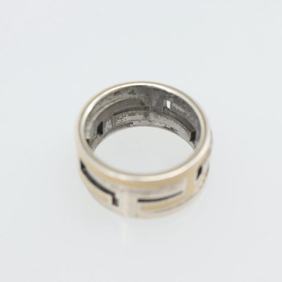 HERMES Move Ash Ring Ag925 Silver Beige Auth 192856M