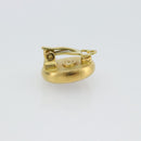 CHANEL Earring Metal Gold Tone Red CC Auth 192857V-4