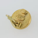 CHANEL Earring Metal Gold Tone Red CC Auth 192857V-7
