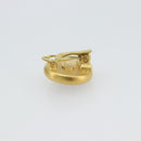 CHANEL Earring Metal Gold Tone Red CC Auth 192857V-8