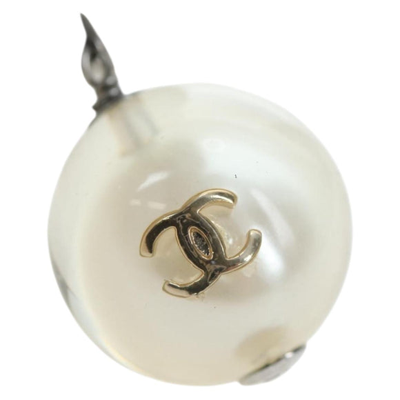 CHANEL Pierce Metal Silver Yellow CC Auth 192858V