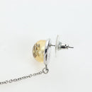 CHANEL Pierce Metal Silver Yellow CC Auth 192858V-14