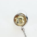 CHANEL Pierce Metal Silver Yellow CC Auth 192858V-3
