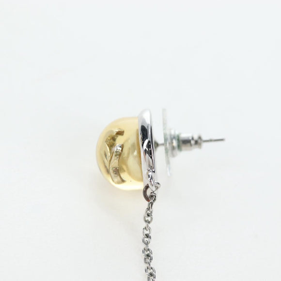 CHANEL Pierce Metal Silver Yellow CC Auth 192858V