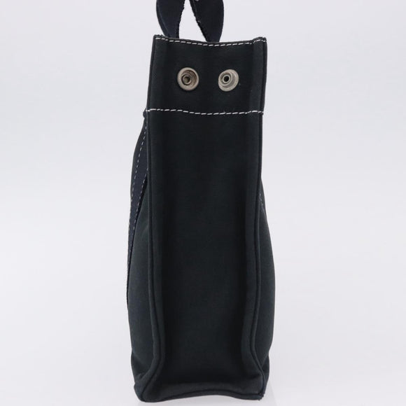 HERMES Fourre Tout PM Hand Bag Canvas Black Silver Auth 192872
