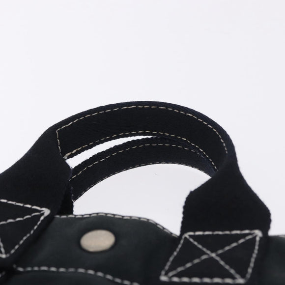 HERMES Fourre Tout PM Hand Bag Canvas Black Silver Auth 192872
