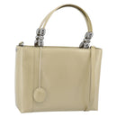 Christian Dior Maris Pearl Tote Bag Patent 2way Champagne Gold Auth 192876A-1