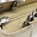 Christian Dior Maris Pearl Tote Bag Patent 2way Champagne Gold Auth 192876A-10
