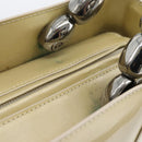 Christian Dior Maris Pearl Tote Bag Patent 2way Champagne Gold Auth 192876A-23