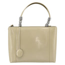 Christian Dior Maris Pearl Tote Bag Patent 2way Champagne Gold Auth 192876A-13