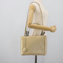 Christian Dior Maris Pearl Tote Bag Patent 2way Champagne Gold Auth 192876A-31