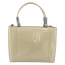 Christian Dior Maris Pearl Tote Bag Patent 2way Champagne Gold Auth 192876A-2