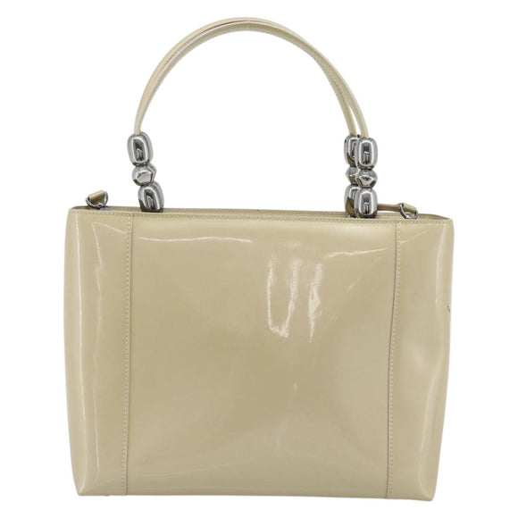 Christian Dior Maris Pearl Tote Bag Patent 2way Champagne Gold Auth 192876A