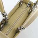 Christian Dior Maris Pearl Tote Bag Patent 2way Champagne Gold Auth 192876A-6