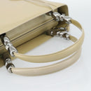Christian Dior Maris Pearl Tote Bag Patent 2way Champagne Gold Auth 192876A-7