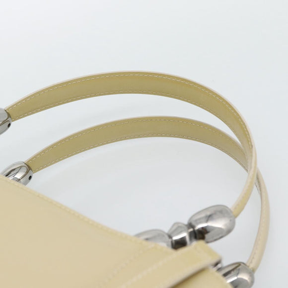 Christian Dior Maris Pearl Tote Bag Patent 2way Champagne Gold Auth 192876A